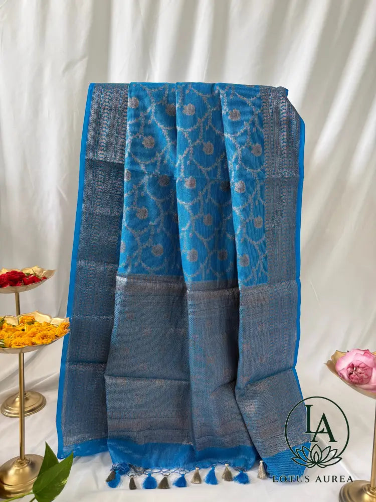 Blue Banarasi Kota Saree - Banarasi Kota Saree
