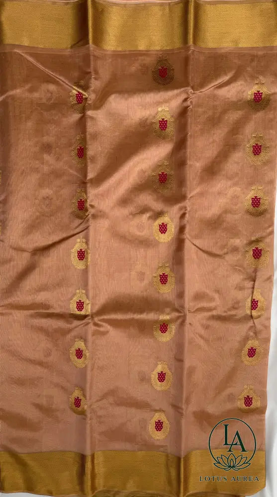 Blush Rose Chanderi Pattu Tissue Silk Saree - Chanderi Pattu Sarees
