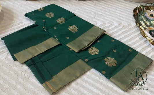 Emerald Green Chanderi silk saree - Chanderi Silk Sarees