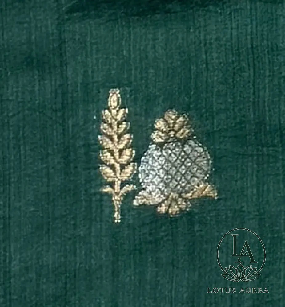 Emerald Green Handwoven Banarasi Moonga Silk Saree - Banarasi Moonga Silk Saree