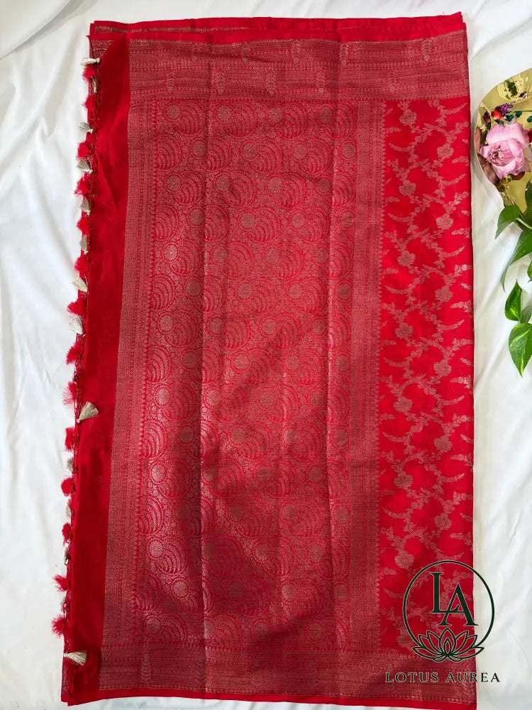 Fuchsia Handwoven Banarasi Kota Silk Saree - Banarasi Kota Saree