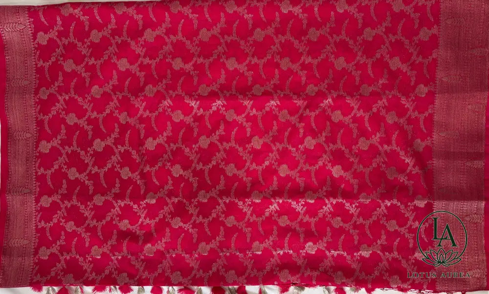 Fuchsia Handwoven Banarasi Kota Silk Saree - Banarasi Kota Saree