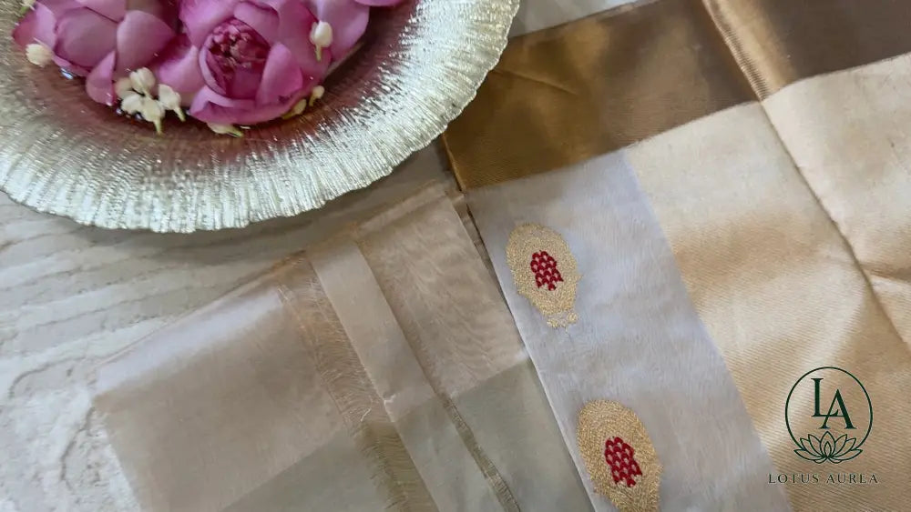 Ivory Moonlight Chanderi Pattu Tissue Silk Saree - Chanderi Silk Sarees