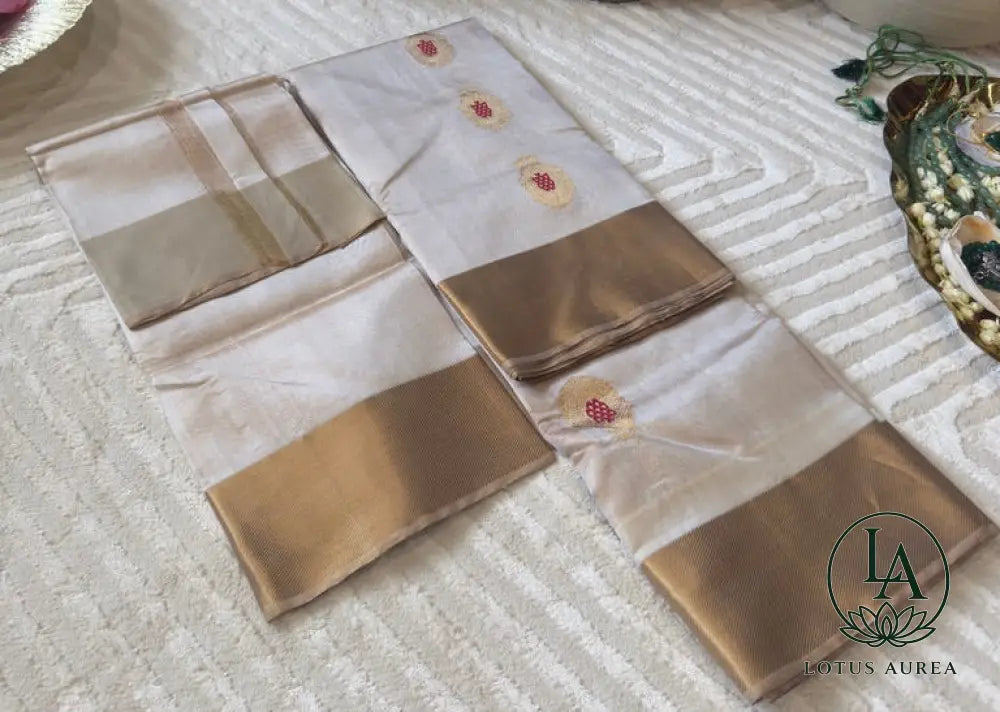 Ivory Moonlight Chanderi Pattu Tissue Silk Saree - Chanderi Silk Sarees