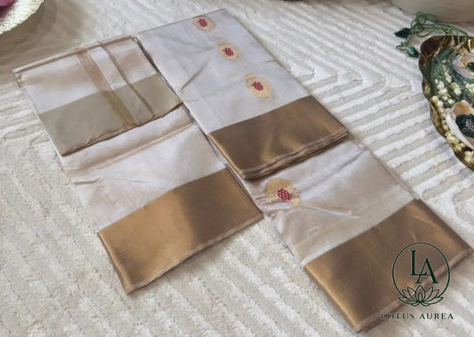 Ivory Moonlight Chanderi Pattu Tissue Silk Saree - Chanderi Silk Sarees