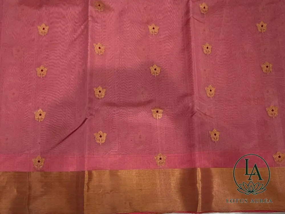 Rosewood Pink Handwoven Chanderi Pure Pattu Silk Saree - Chanderi Pattu Sarees