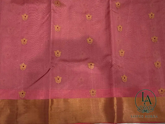 Rosewood Pink Handwoven Chanderi Pure Pattu Silk Saree - Chanderi Pattu Sarees