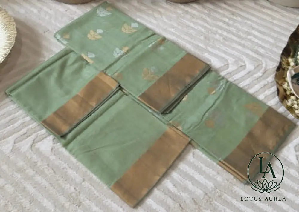 Sage Mist Chanderi silk saree - Chanderi Silk Sarees